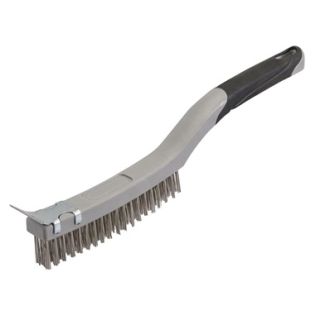 Silverline 3 row wire brush with stainless steel scraper