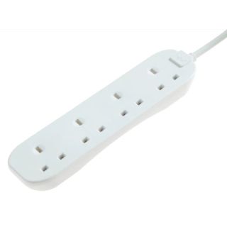 Masterplug Extension Lead 240 Volt 4 Gang 13 Amp White 5 Metre