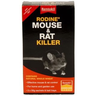 Rentokil PSR96 Rodine Mouse/Rat Killer 150g (3 x 50g Sachets) with Trays
