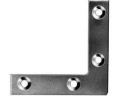 150mm No 324 Flat Corner plates BZP