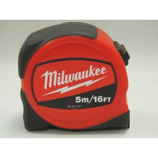 Milwaukee 5mtr metric/Imperial Slim Tape Measure (FREE HAT) each