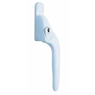 White Offset Locking PVCu Window Handle Right