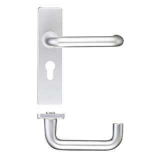 Zoo Return to Door RTD Lever on Backplate Satin Aluminium
